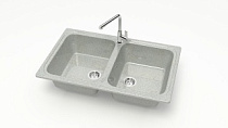 Z20 Q10 Мойка ГЛЯНЦЕВАЯ (СВЕТЛО СЕРАЯ) MARRBAXX, двухчашевая, 780х500х195