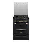 Газ.плита GEFEST ПГ 6100-02 0183 (85х60х60) цв.черный, ручки "античная бронза", стеклянная крышка