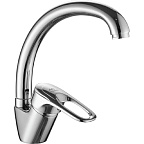 A4104 Смеситель для кухни (хром) латунь, d40, излив H=187мм, двойная шпилька  FASHUN (10)