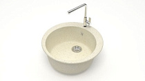 Мойка МАТОВАЯ 510/Q2 (БЕЖ) AQUADREAM, круглая, 507х200 