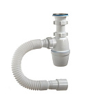 4001-А Сифон д/кух бутылочный 1 1/2"*40 (нерж.чашка d70мм, гибкая труба 40*40/50), ОРИО (35)