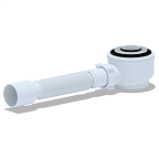 415ECLS Сифон для душевого поддона клик-клак 1 1/2"*50 (гибкая труба 375,хром, сетка), АНИ пласт (8)