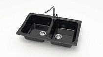 Z20 Q4 Мойка ГЛЯНЦЕВАЯ (ЧЁРН) MARRBAXX, двухчашевая, 780х500х195