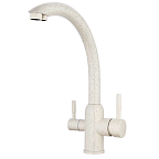 A54309-8A Смеситель для кухни 2аэратора (д/использ. с фильтр. питьевой воды) (песоч)нерж d35  FASHUN