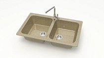 Z20 Q5 Мойка ГЛЯНЦЕВАЯ (ПЕСОЧН) MARRBAXX, двухчашевая, 780х500х195