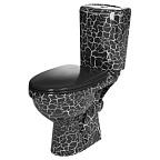 Унитаз-компакт "ДОН" черный КРАКЕЛЮР (кос.,сиден.,антивсплеск,креп., 2-х уровн.арм.) ROSA (г. Киров)