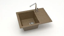 Мойка МАТОВАЯ 150/Q9 (ТЕРРАКОТ) AQUADREAM, прямоуг с крылом, 575х470х215   OFF