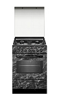 Газоэлектрич.плита GEFEST ПГЭ 6302-03 0053 (85х60х60) фасад с рисунком мрамор черн, крышка стеклян.