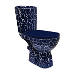 Унитаз-компакт "Комфорт" синий КРАКЕЛЮР(косой,сиден.,2-х уровн.арм.) ROSA   УЦЕНКА 