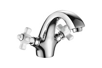 A1018 Смеситель для умывальника (хром) лат, керамические ручки, шпилька  FASHUN (10)