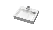 V63 D1 Раковина Шарм  (СИГН.БЕЛ) (дл.600,шир.500,глуб.110)  AQUADREAM   (КОМПЛЕКТ)