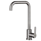 A54201 Смеситель для кухни (сатин) нерж, d35, Г-излив H=262мм, гайка  FASHUN (10)