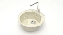 Z6 Q2 Мойка ГЛЯНЦЕВАЯ (БЕЖ) MARRBAXX, круглая, 515х213