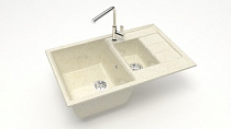 Z210 Q2 Мойка ГЛЯНЦЕВАЯ (БЕЖ) MARRBAXX, двухчашевая, 755х500х218   