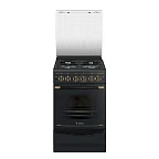Газ.плита GEFEST ПГ 5100-02 0183 (85х50х58,5) цв.черный, ручки "античная бронза", крышка стеклянная