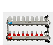 Коллектор VR123-08А с расх. 8 вых. с воздухоотводчиками 1"х3/4" (3/1шт)