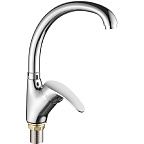 A4106-2 Смеситель для кухни (хром) латунь, d40, излив H=233мм, гайка  FASHUN (10)