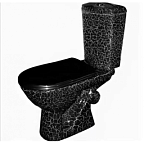 Унитаз-компакт "Уют" черный КРАКЕЛЮР (косой, сиден., креплен. к полу, 2-х уров.арм.) ROSA (г. Киров)