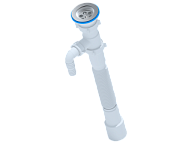 108G Сифон для умывальника 1 1/2"*40/50 гофриров. с отвод. для стир.маш., 476-886мм, АНИ пласт (50)