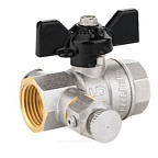 Кран шар. с дренажем и воздухоотводчиком трехходовой 1/2 г/г бабочка Ду15 Ру40 LD Pride