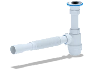 1015BM Сифон для мойки 1 1/4"*32 Юнг (гибкая труба 32*32/40), АНИ пласт (15)