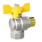 Кран шар. угловой ГАЗ 3/4 г/ш бабочка Ду20 Ру40 LD Pride