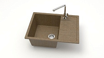 Мойка МАТОВАЯ 151/Q9 (ТЕРРАКОТ) AQUADREAM, прямоуг с крылом, 645x505x218   OFF
