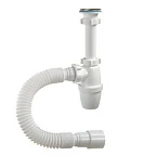 32059-А Сифон д/кух бутылочный малый корпус 1 1/4"*40 (нерж.чаша d63мм,удлин.патрубок,г/т) ОРИО (40)