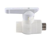 Кран НР 25х3/4 БЕЛЫЙ РТП (полнопроходной) (30/10)