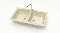 Z20 Q2 Мойка ГЛЯНЦЕВАЯ (БЕЖ) MARRBAXX, двухчашевая, 780х500х195