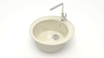 Z6 Q2 Мойка ГЛЯНЦЕВАЯ (БЕЖ) MARRBAXX, круглая, 515х213