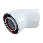 Колено коаксиальное 45* 60/100 (мама-папа)  Camino