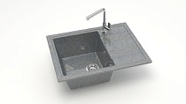 Z150 Q8 Мойка ГЛЯНЦЕВАЯ (ТЁМНО СЕРАЯ) MARRBAXX, прямоуг с крылом, 575х470х200