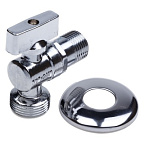 Кран шар лат угловой с удлин.резьбой и отраж, хром 1/2х1/2 ММ ручка-флажок (AQUALINK)(100/10)