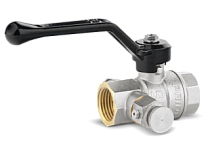 Кран шар. с дренажем и воздухоотводчиком трехходовой 1/2 г/г рычаг Ду15 Ру40 LD Pride