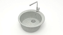 Мойка МАТОВАЯ 510/Q10 (СВЕТЛО СЕРАЯ) AQUADREAM, круглая, 507х200 