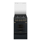 Газ.плита GEFEST ПГ 5100-02 0183 (85х50х58,5) цв.черный, ручки "античная бронза", крышка стеклянная