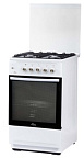 Газ.плита FLAMA N FG24241W (4-х комф,стекл.крыш,чугун.реш,подсв,авторозжиг,газ.контроль дух)(АРТ459)