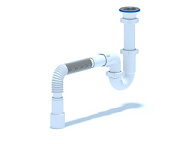 0115D Сифон для мойки 1 1/2"*40 прямоточный (гибкая труба 40*40/50), АНИ пласт (30)