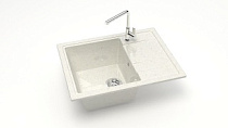Z150 Q7 Мойка ГЛЯНЦЕВАЯ (ХЛОПОК) MARRBAXX, прямоуг с крылом, 575х470х200