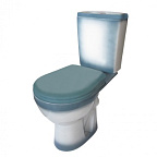 Унитаз-компакт "Уют" зеленый (косой, сиден., креплен. к полу, 2-х уров.арм.) ROSA (г. Киров)