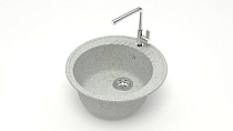 Мойка МАТОВАЯ 6/Q10 (СВЕТЛО СЕРАЯ) AQUADREAM, круглая, 515х213