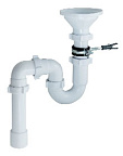 41078-RS Сифон д/кух прямоточный с разрывом струи 1 1/2"*40 (кругл.воронка113мм,крепеж.к-т) ОРИО(12)