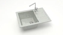Z150 Q10 Мойка ГЛЯНЦЕВАЯ (СВЕТЛО СЕРАЯ) MARRBAXX, прямоуг с крылом, 575х470х200