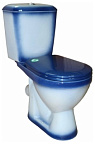 Унитаз-компакт "Лира" синий (косой, сиден., креплен. к полу, арм.) ROSA (г. Киров)