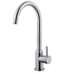 A54009 Смеситель для кухни (сатин) нерж, d35, С-излив H=262мм, гайка  FASHUN (10)