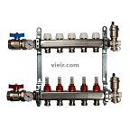 Коллекторная группа VR113-05 с расх.5 вых. С КРАНАМИ НЕРЖ 1"х3/4" (5)