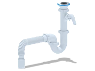 1005D Сифон для мойки 1 1/2"*40 прямоточный (отвод для стир.маш., гибк. труба 40/40), АНИ пласт (30)